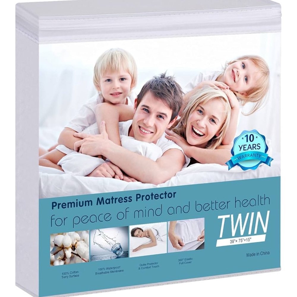 TWIN SIZE~Premium Mattress Protector - White